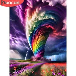 HUACAN Diamond Painting Rainbow Full Diamond Mosaic Landscape Kits Wall Decoration Picture Of Rhinestones