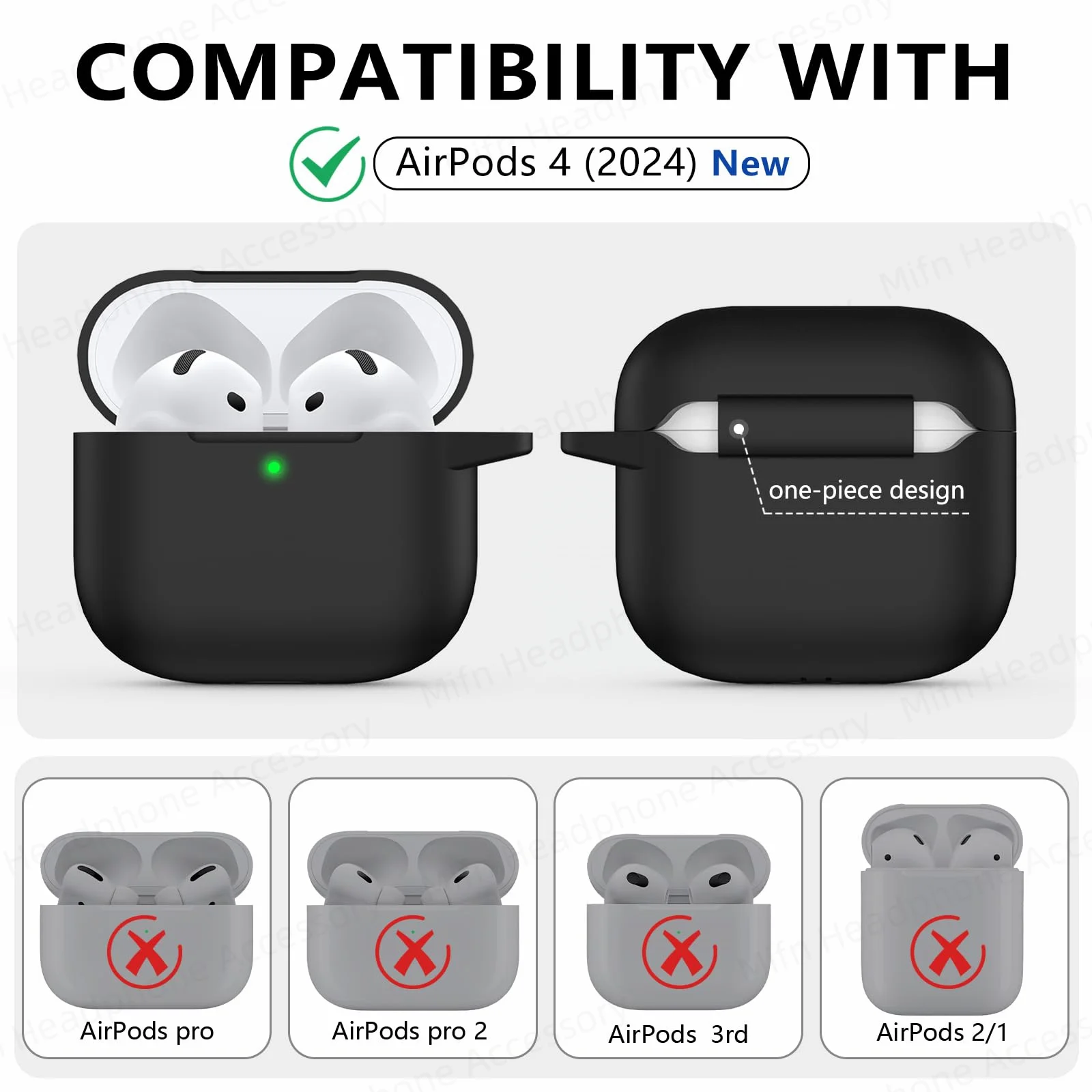 Casing earphone airpods apple, penutup pelindung silikon generasi ke-4 untuk Apple Airpods 4 baru 2024