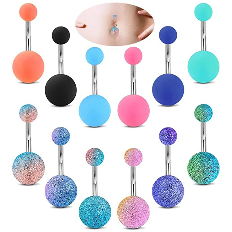 5/10/12/16pc/Set Cute Dangle Belly Ring Pack 14G Navel Piercing Bulk Sexy Belly Ring Set Belly Button Ring Lot Piercing Jewelry