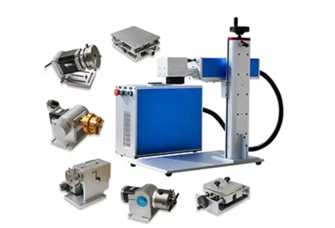 Hot Sale 20W-150W Fiber  Marking Machine Raycus Source 3D Metal Engraving Machine Air Cooling EZCAD2 Red Dot Positioning