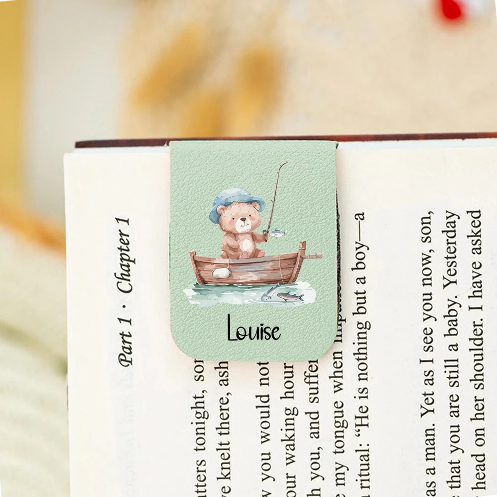1PC Hot Sale Little bear Personalized Name Print Purple Book Clamp For School Supplies