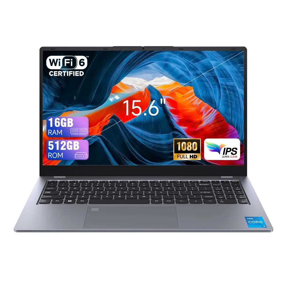 Slim Brand New Laptops 15.6 Inch 16GB 512GB Dual Hard Drives WIFI6 Intel Core I5-1240P Laptop I3 Ordinateur Portable Core I7