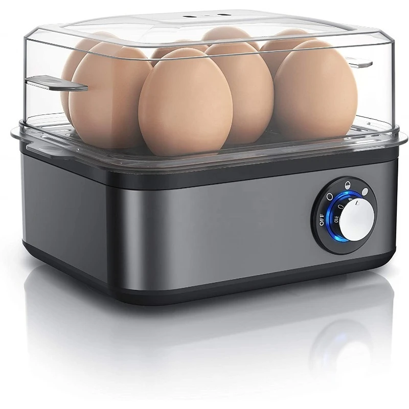 

Stainless Steel Rotary Switch Electric Egg Cooker Egg Quick Cooker for Boiled Eggs, Poached Eggs, Scrambled Eggs or Omelets