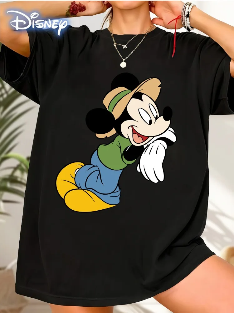 

Женская футболка с принтом Disney Mickey and Minnie Nothing Can Stop Us Now, классическая футболка в стиле ретро с круглым вырезом и короткими рукавами, забавная мультяшная тема