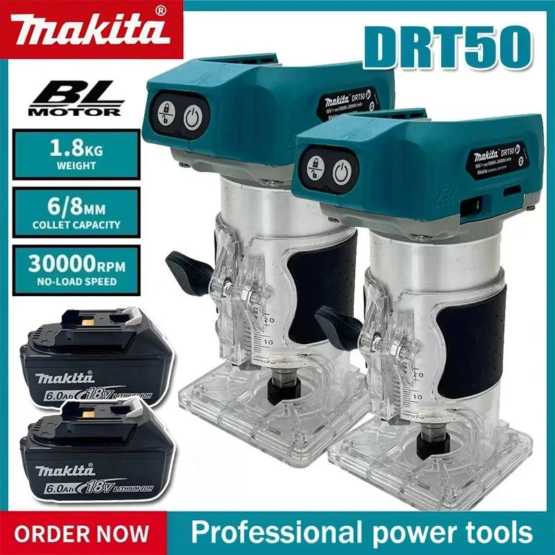 

Makita DRT50 Cordless Rechargeable Trimming Machine Brushless Slotting Milling Woodwork Engraving Machine Tool