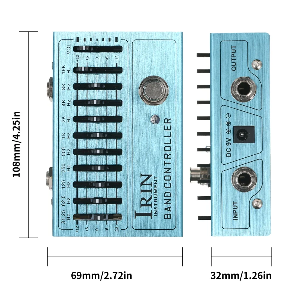 IRIN Guitar Pedal Effector 10-Band EQ Guitar Effect Pedal Mini Guitar Equalizer True Bypass Electric Guitar Bass Accessories