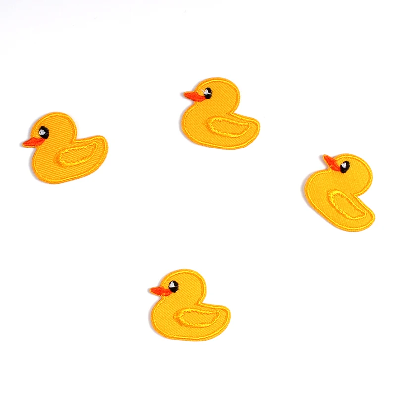 10pcs DIY Cartoon Little Duck Patches Iron On Clothes Appliqued Badge Embroidery Clothing Sticker Sew On Jeans Dress Appliques