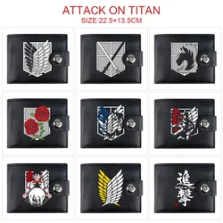 Attack on Titan Anime Snap Short Wallet Male or Female Folding Coin Purse with Card Holder