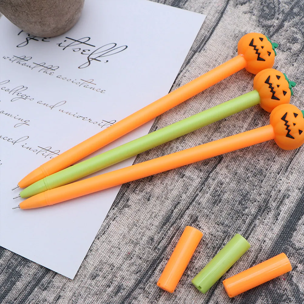 

8Pcs Adorable Pumpkin Gel Pens Premium Plastic Smooth Line Writing Pens Creative Cartoon Design for Children School Supplies