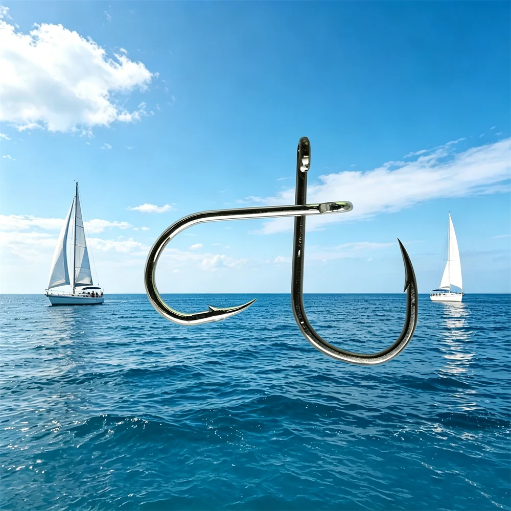 2000Pcs Eyed Fishing Hook Circle Hook Jig Hooks Barbed Fishhook Slatwater Sea Fishing Tackle Accessories wholesale By Bulk Pesca