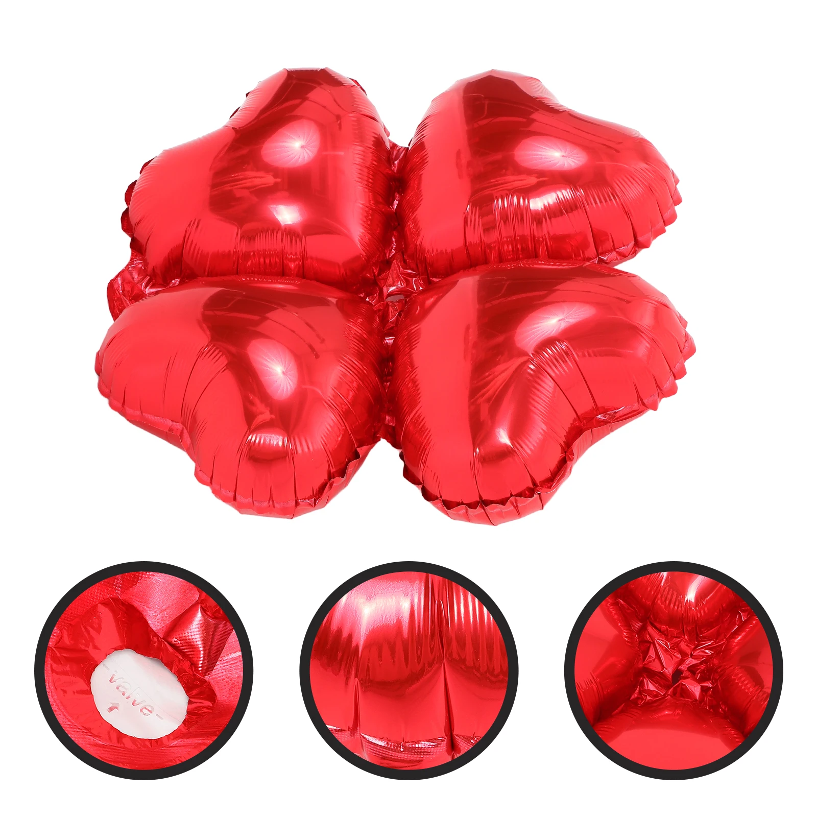 

50Pcs Unique Four Leaf Clover Heart Shape Foil Balloons Party Decoration for Wedding Birthday Festival