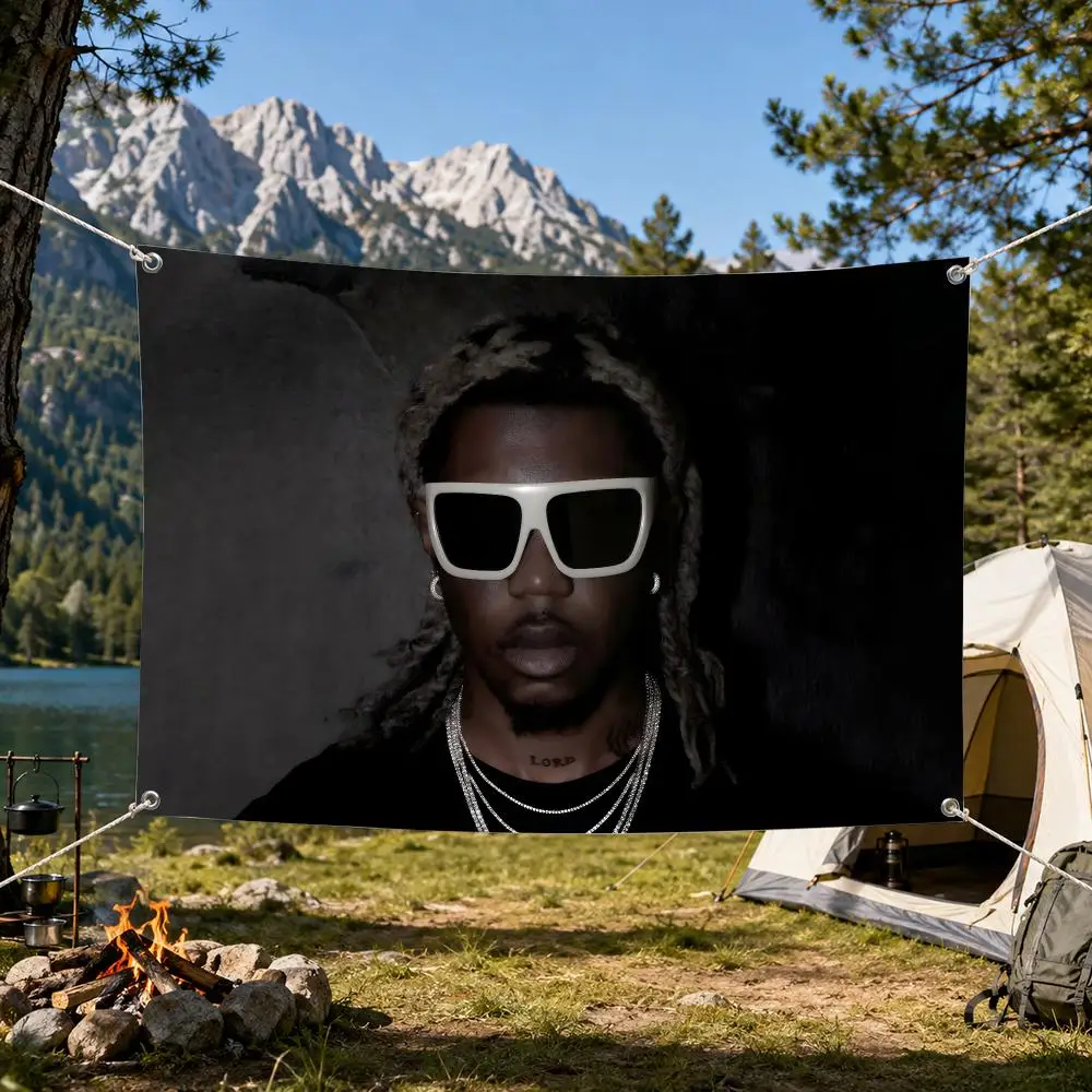 Rapper D-Destroy Lonely Broken Hearts 3 Flags Aesthetic Wall Tapestry Printed Wall Hanging Living Room Party Outdoor Decor