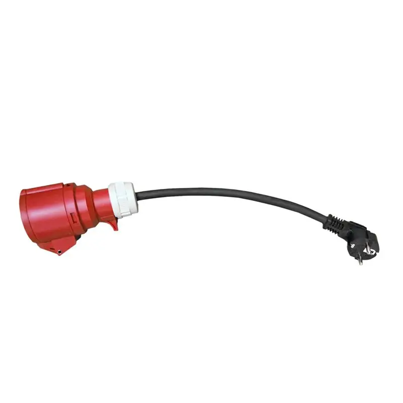 

1 Piece EV Female Plug 5 Pins Socket Adapter Connect With 16A 3 Phase 11KW Red Plastic Portable EU Plug