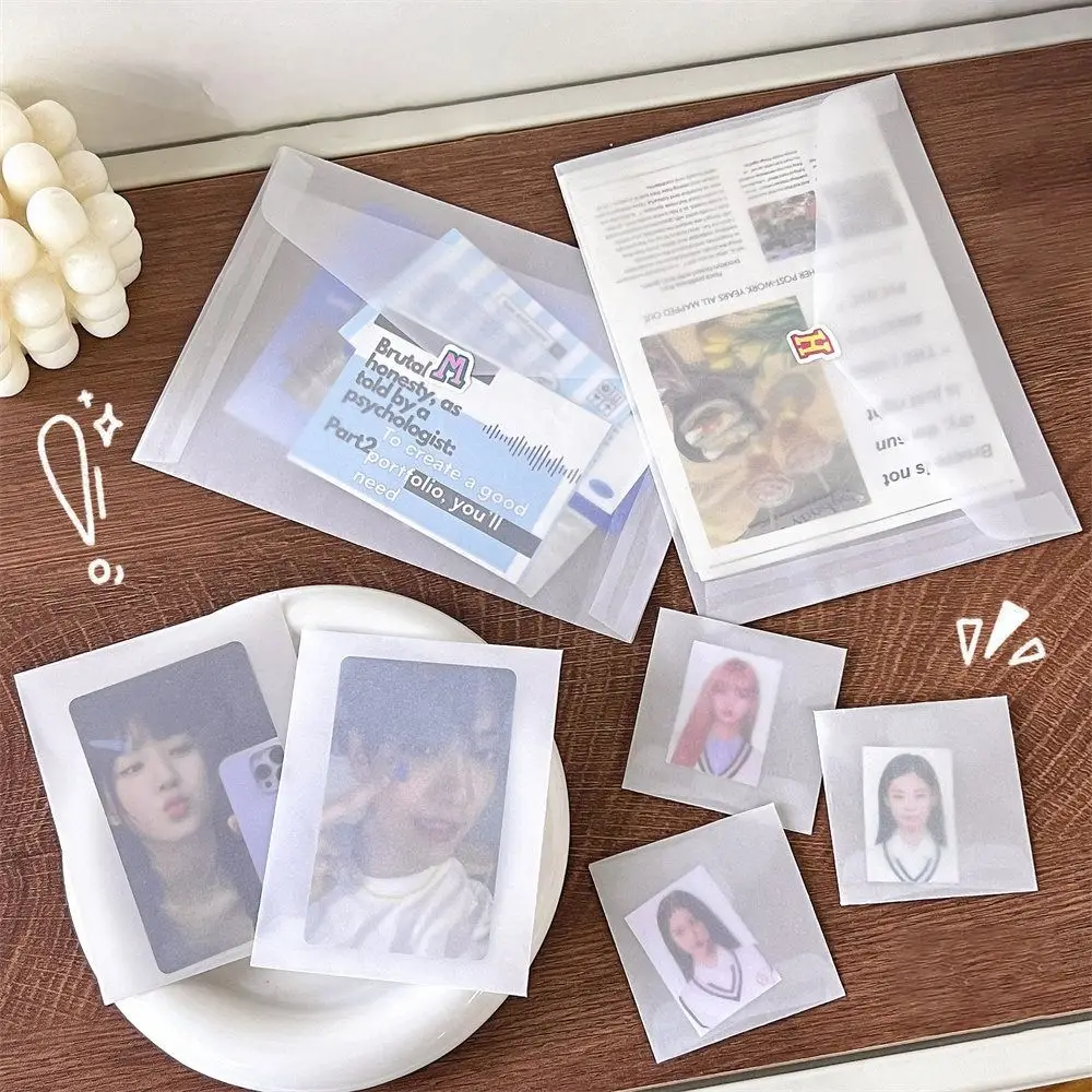 Bolsas de papel de mantequilla de 20 piezas, almacenamiento de tarjetas postales semitransparente, cubierta de fotos a prueba de polvo, bolsa de embalaje de regalo