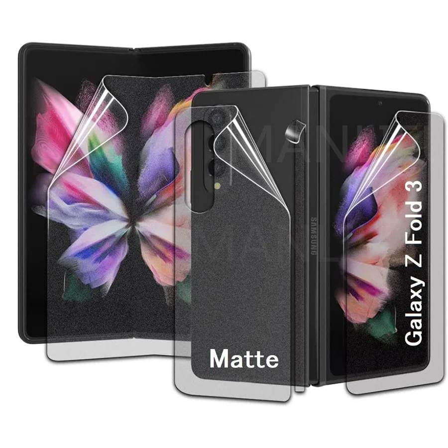 

For Samsung Galaxy Z Fold 4 Screen Protector 4 IN 1 Full Coverage Hydrogel Matte Scratch Resistant Film for Galaxy Z Fold 3 5G