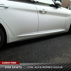 For Alfa Romeo Giulia Base Sport Sedan 2015-2022 Car Under Door Rocker Panels Valance Extension Lip FRP/Carbon Fiber Side Skirts