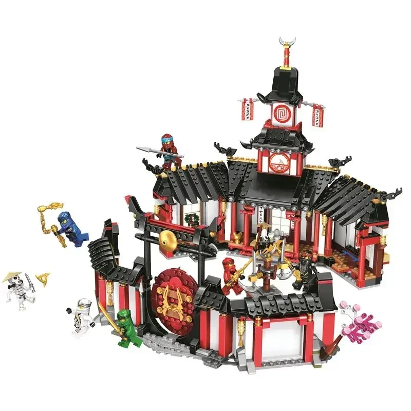 Flame Spys Red Dragon Monastery Spinjitzu Bausteine Ziegelspielzeug für Geburtstagsgeschenke