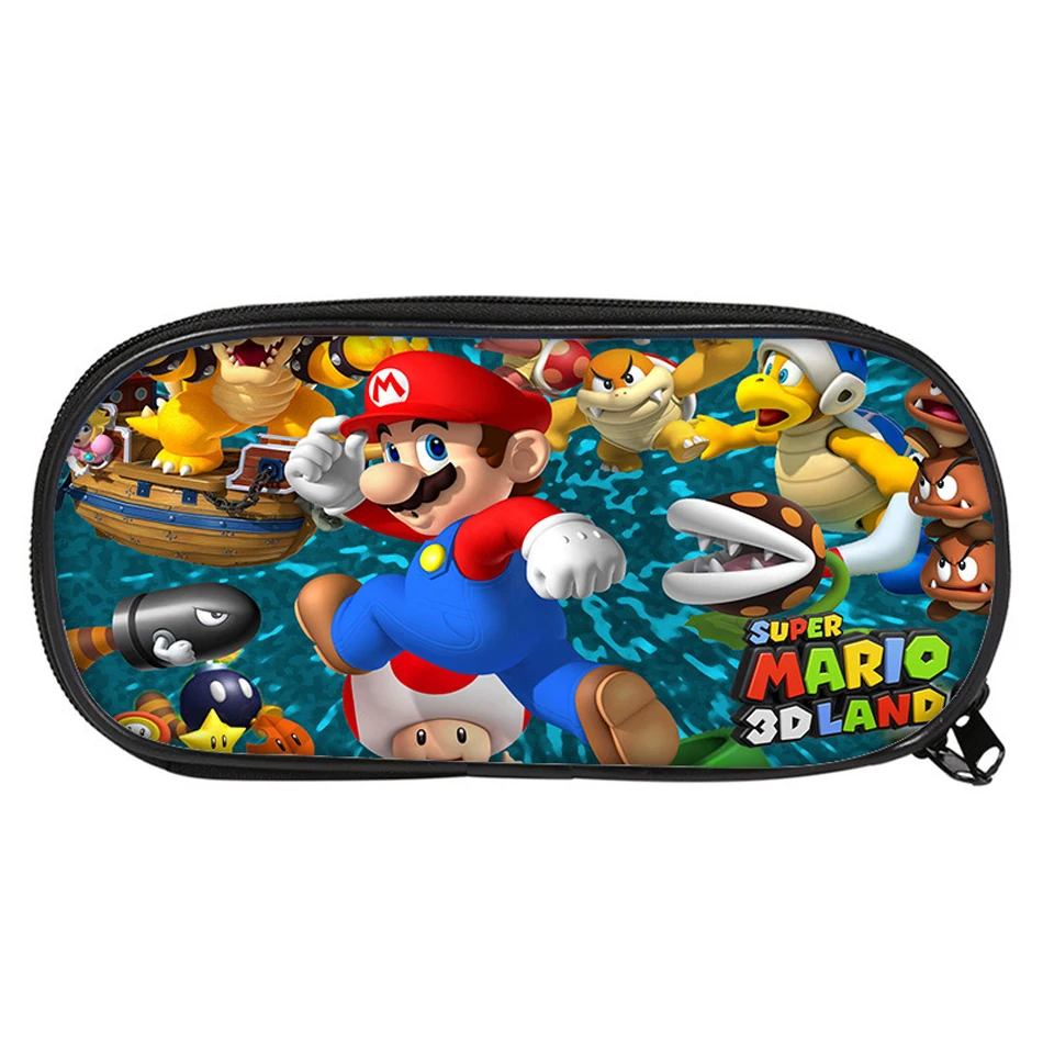 Super Mario Bros Pencil Case Kawaii Anime Figure Bag Stationery Back To School Pencil Pouch Student Supplies Kids Birthday Gifts