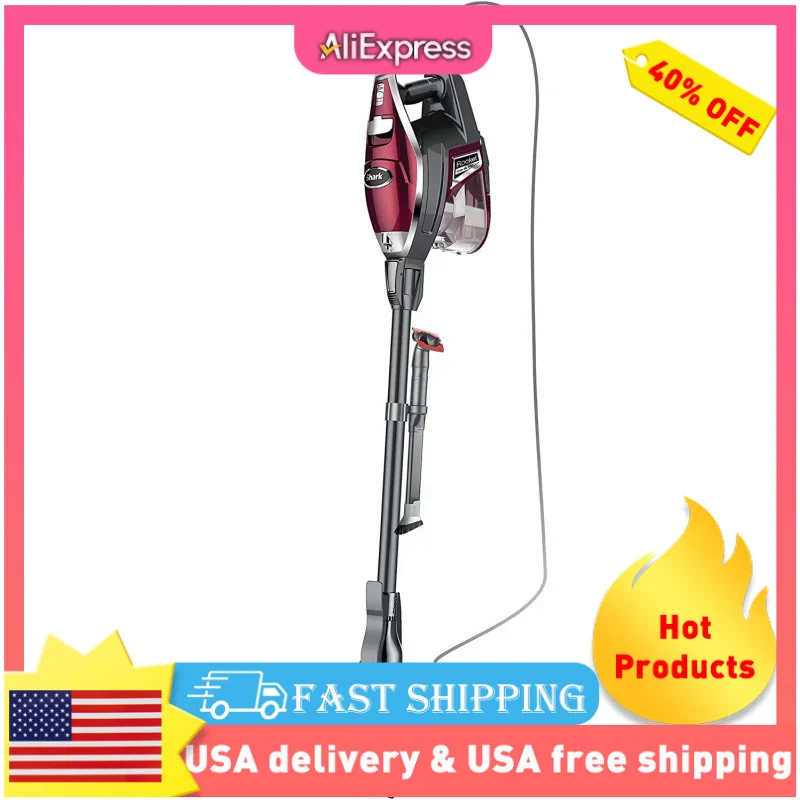 Shark HV322 Rocket Deluxe Pro Corded Stick Vacuum with LED Headlights, XL Dust Cup,for Pet Hair Pickup,Converts to a Hand Vacuum