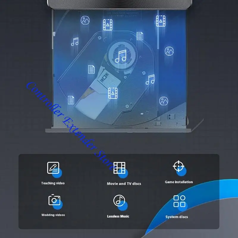 N84B Portable Disc Membakar Pembaca USB Tipe C Antarmuka Membaca Disk Drive Kompatibilitas Disc Multiple Format Tipis