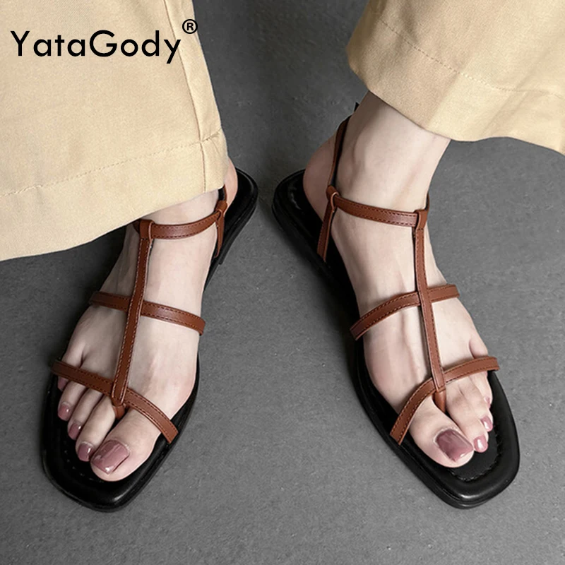 

Женские туфли-лодочки YATAGODY, летние туфли-лодочки на плоской подошве, женская обувь для офиса, размеры 34-39