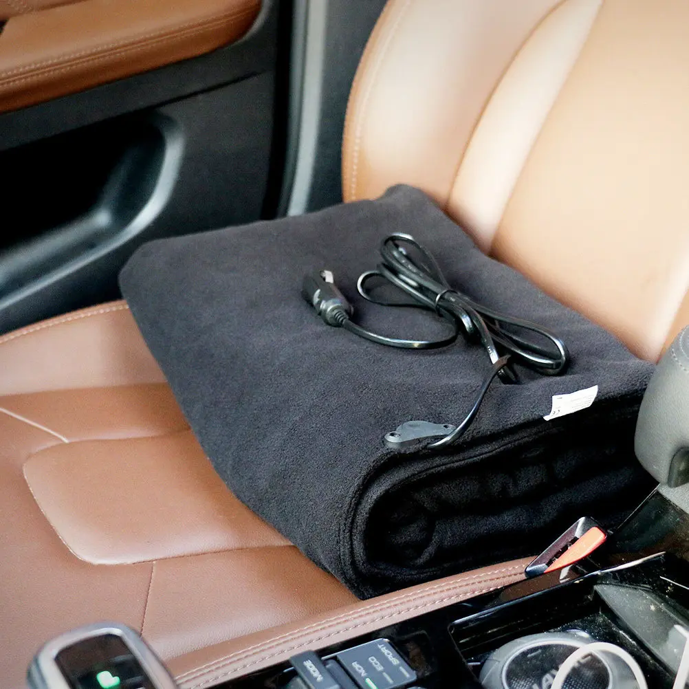 1Pcs 12V Electric Heating Blanket Skin Friendly Cotton Heated Car Blanket for Autumn Winter Travel Comfortable Breathable Safe