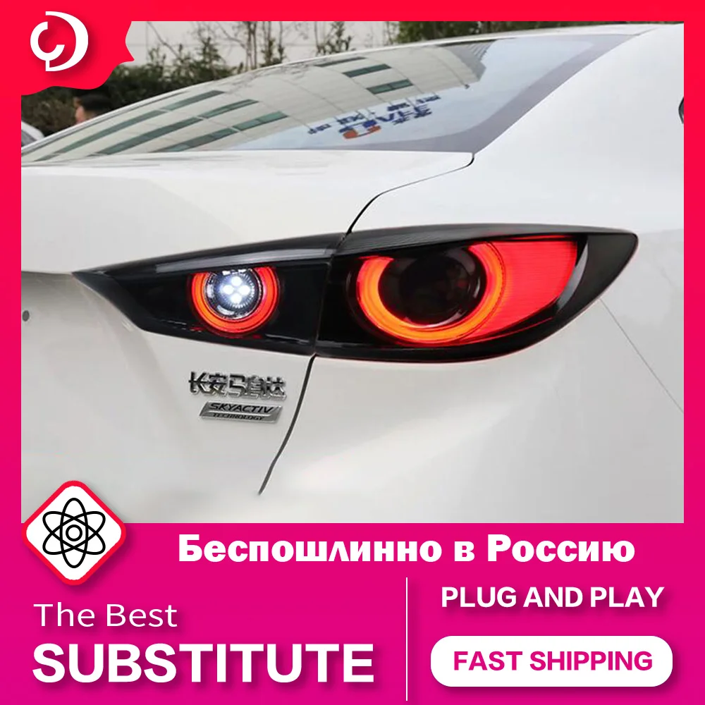 AKD Car Styling Taillights for Mazda 3 Mazda3 Axela 2014-2019 LED Tail Light DRL Tail Lamp Turn Signal Rear Reverse Brake