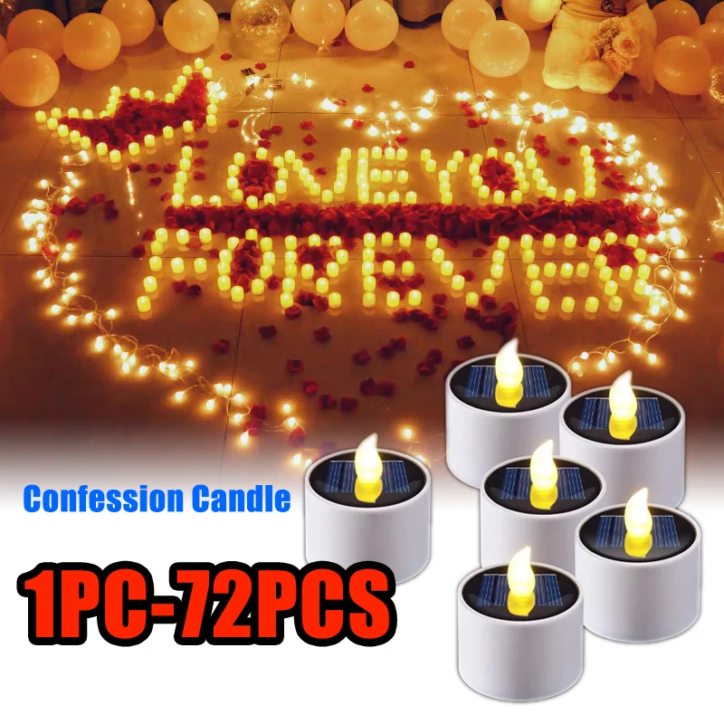 

Solar Powered LED Tea Lights Outdoor Waterproof Flickering Flameless Candles Energy Efficient Electronic Lighting confession