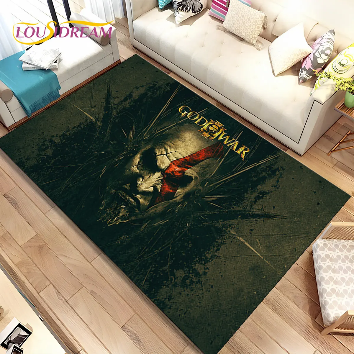 God of War Game Gamers Kratos  Area Rug,Carpet Rug for Living Room Bedroom Sofa Doormat Decoration, Kids Play Non-slip Floor Mat