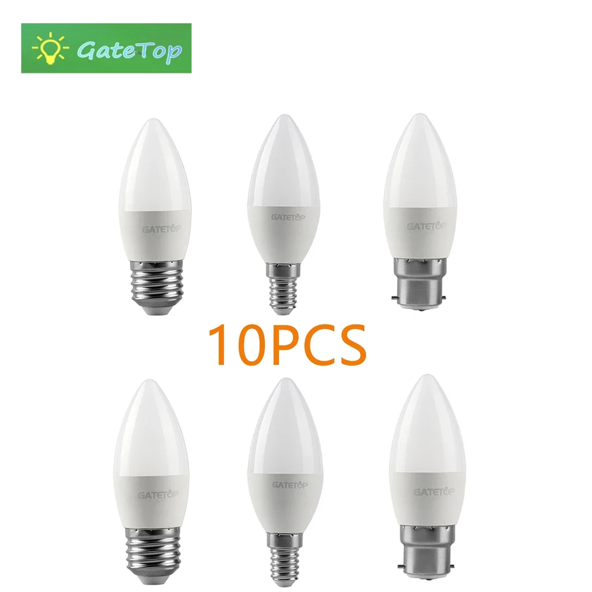 

10Pcs 3W 5W 6W 7W 220V Led Bulb C37 E27 B22 E14 Warm White Day White Cold White Lamp For Home Decoration Study Bathroom