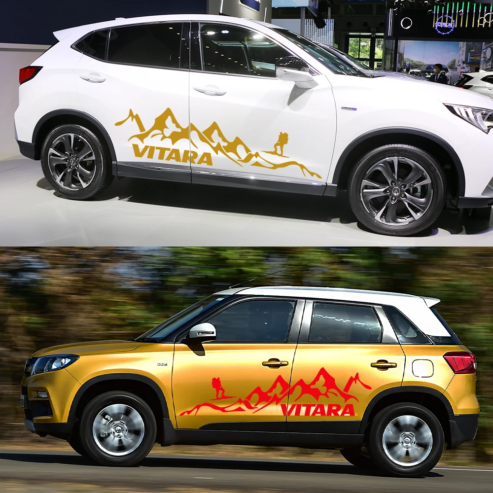 تسلق الجبال التصميم الفينيل فيلم ملصقات السيارات ، ديكور الشارات ، السيارات ضبط الملحقات ، سوزوكي فيتارا 1990 ، 2017 ، 2020 ، 2022 ، 2 قطعة #3