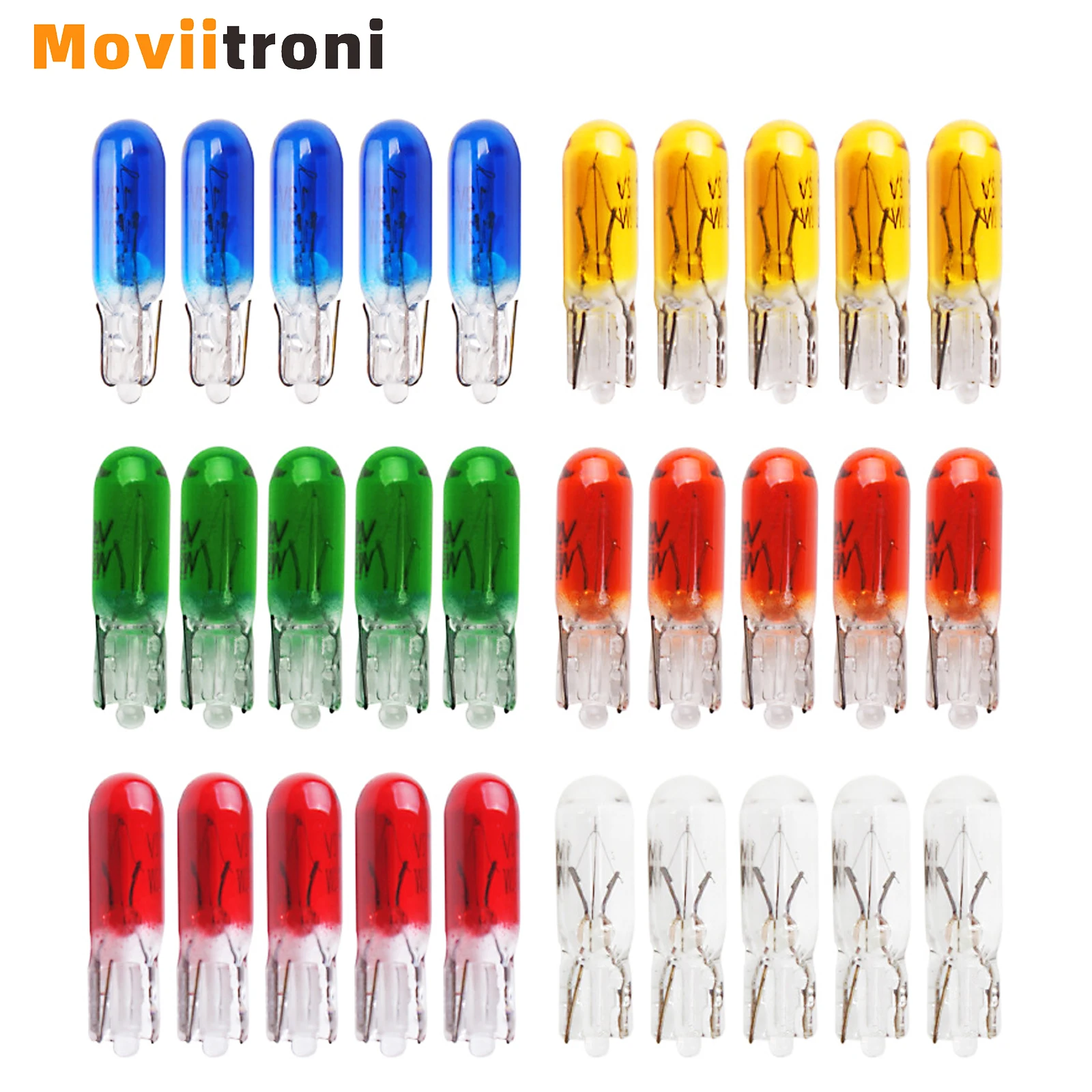 20/30pcs T5 Halogen Interior Light Bulb 1.2W 12v Instrument Cluster Gauge Dash Lamp