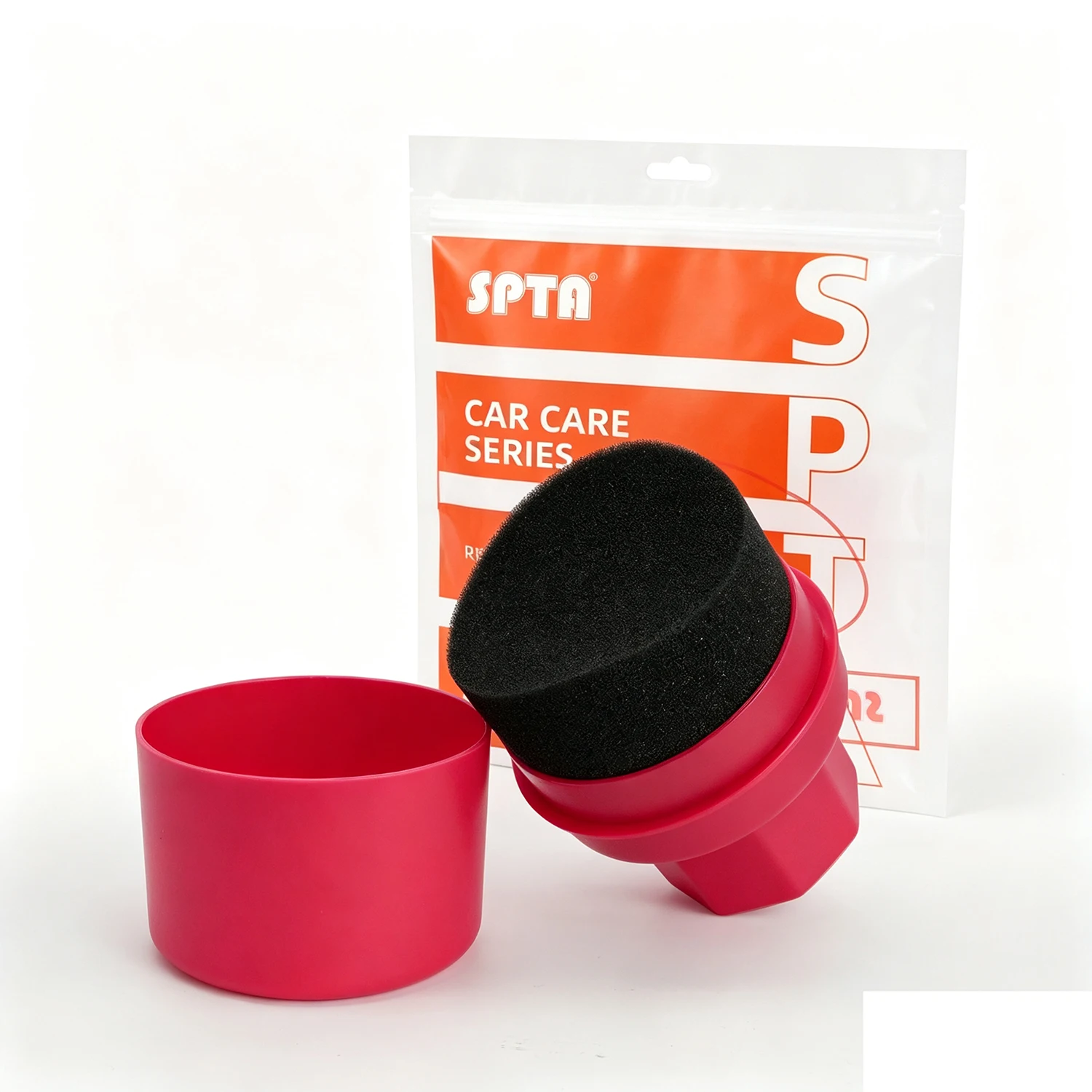 SPTA Car Tire Shine Sponge with Lid Tire Cleaner and Dressing Applicator Coating Sponge for Vehicle Cleaning Waxing Polishing