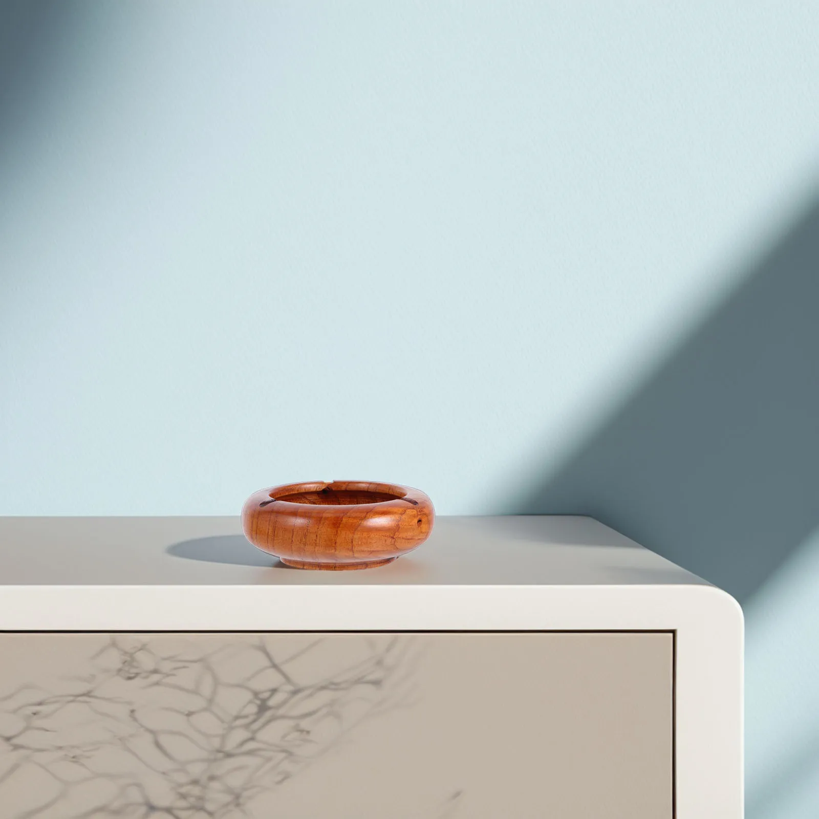 

1pc Retro Wooden Ashtray Multifunctional Desktop Cigar Household Smoke Container For Home Bar Restaurant Use Light Brown