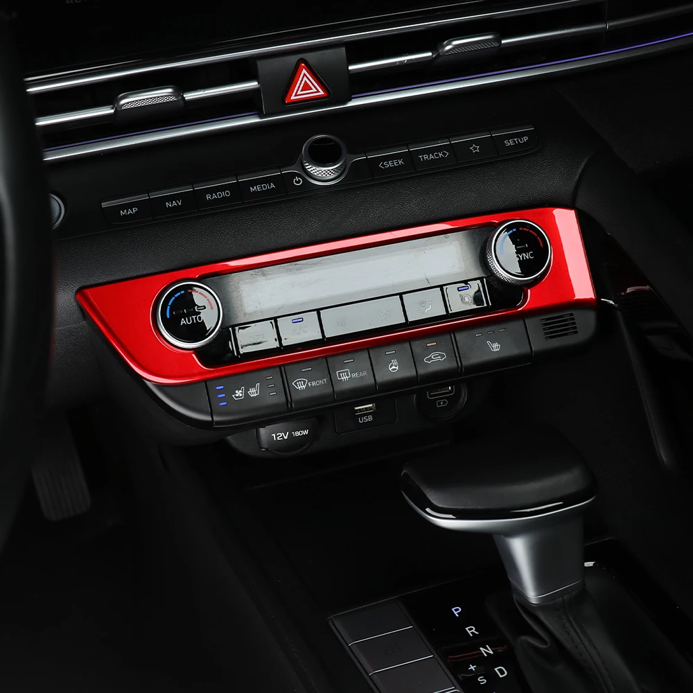 For Hyundai Elantra CN7 N / CN7 2021-2025 Car Centre Console Air Conditioning Knob Trim Air Vent Trim Strip Interior Accessories