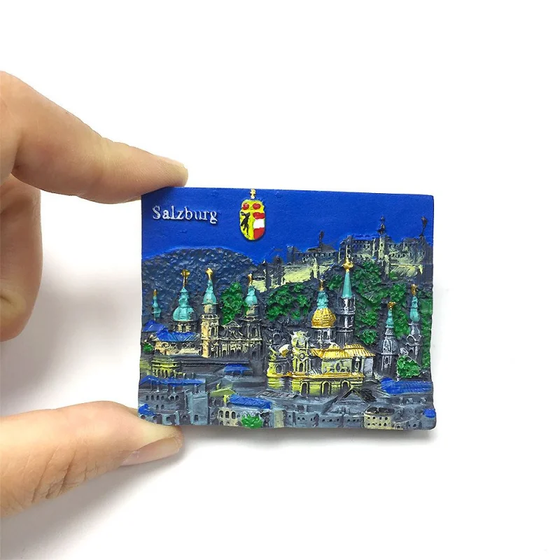 

Austria City Night View High Aesthetic3dHand-painted Refrigerator Magnets Travel Souvenirs Home Decorations