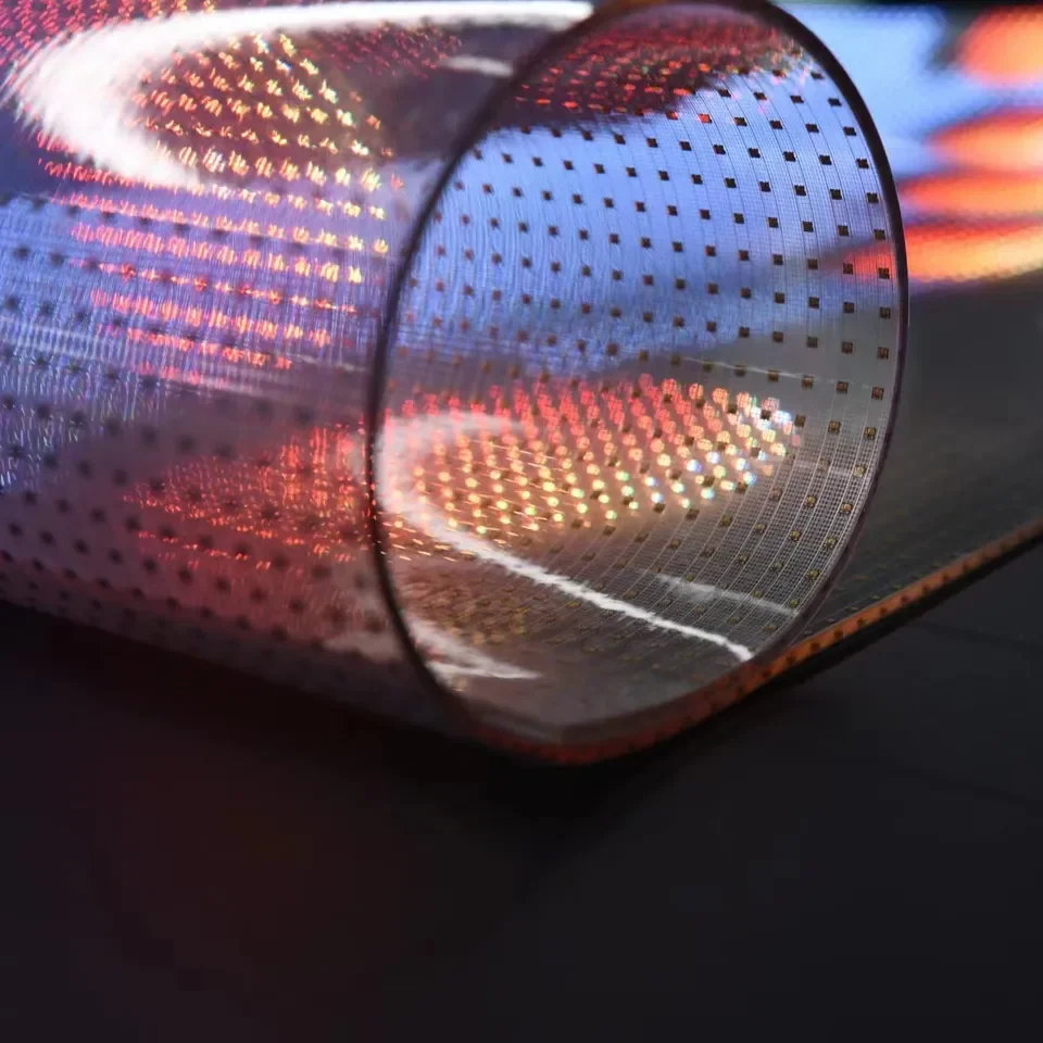 New Technology Flexible Transparent Display Screen Crystal Film Glass Special Shape LED Holographic Display P4 P4-8 P6 P8