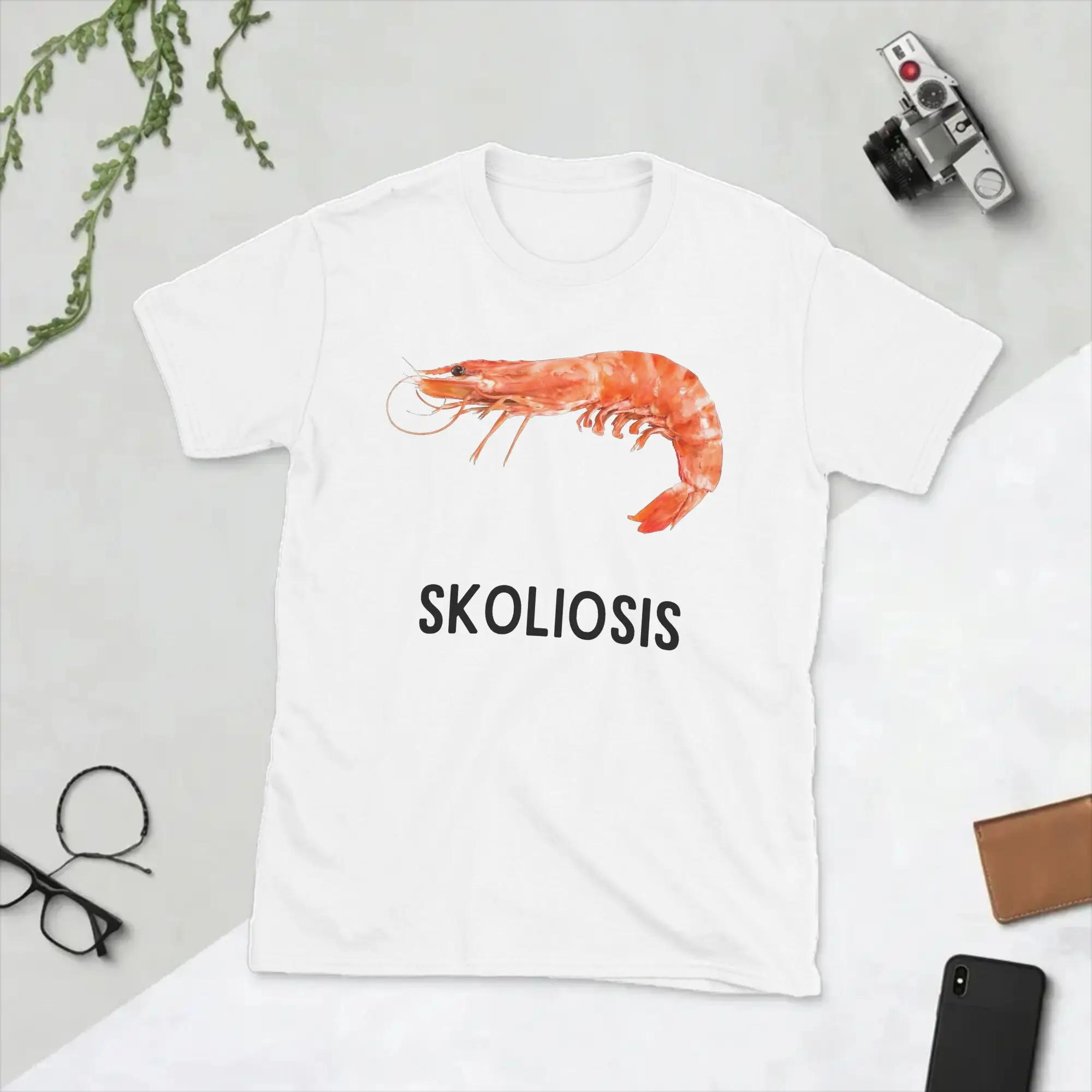 Men Shrimp Prawn Skoliosis T Shirt Scoliosis Meme Cotton Clothes Creative Short Sleeve Round Neck Tee Shirt Original T-Shirts