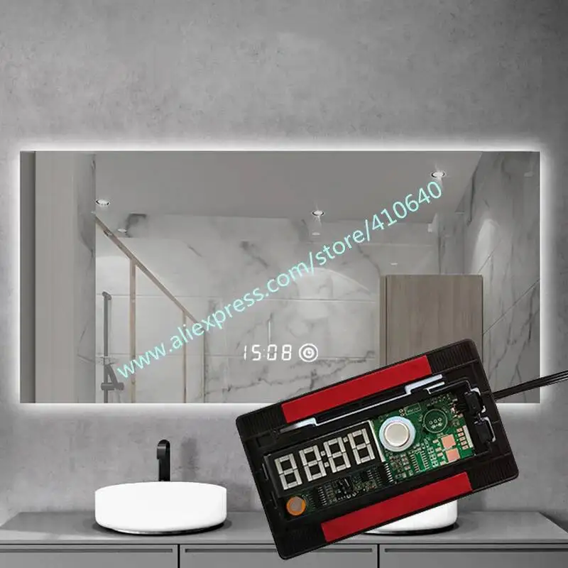 Trumsense K3102C-W Mirror Time And Temperature Displaying Device 12 Or 24 Hour Time And Celsius Or Fahrenheit Display Switch