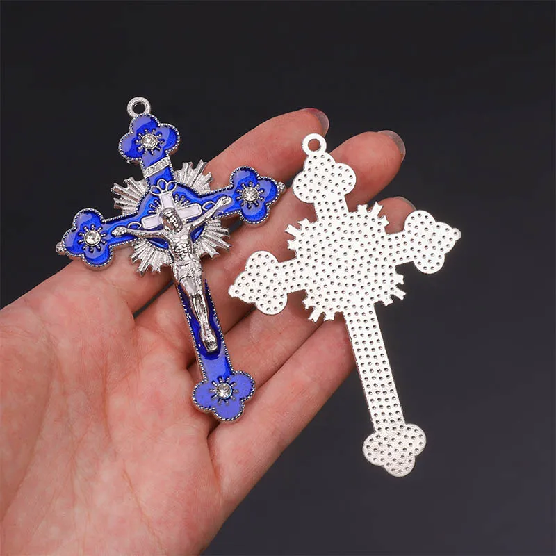 Brand New Large Religious Jesus Cross Jewelry Craft Pendant, Handmade Pendant Cross Charm Pendant Jewelry Gift 55*77mm