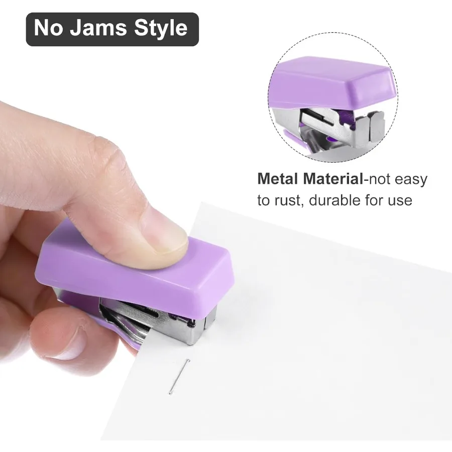 2 Pcs Mini Stapler with 800 Standard Staples Morandi Desktop Staple Set Cute Desk Office Stapler 20 Sheet Capacity for for Clas