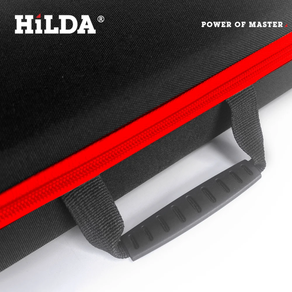 HILDA Large Capacity Tools Bag 2-size Available With Red Edges Tools Waterproof Tool Bags Electrician Hardware Tools Bag