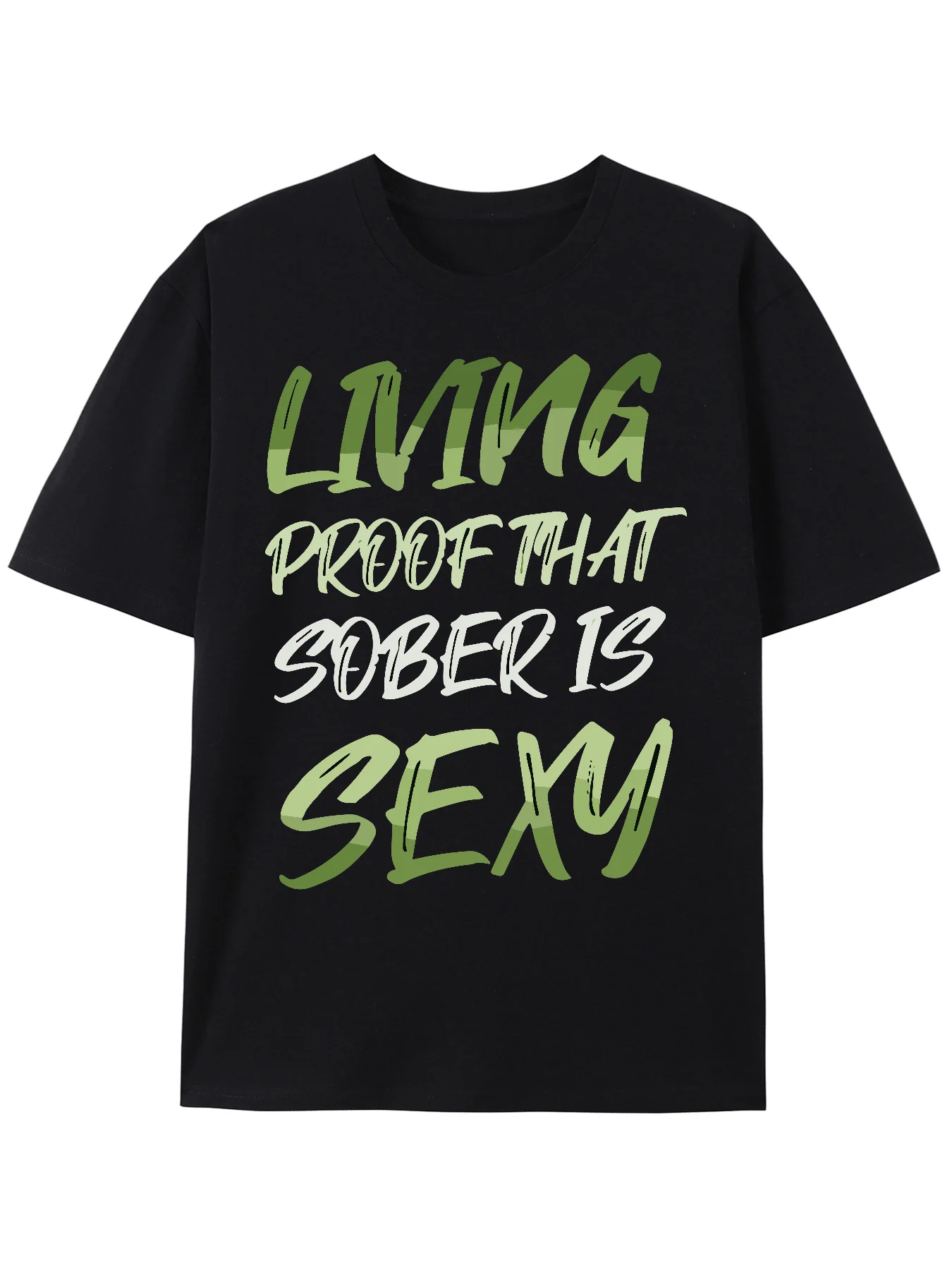 

Яркая футболка с рисунком LIVING PROOF THAT SOBER IS SEXY — мужская удобная повседневная футболка с короткими рукавами на лето