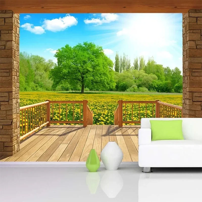 3D Garden Landscape Wall Mural Custom Wallpaper Nature Scenery Background for Living Room Bedroom Sofa TV Wall Home Decor