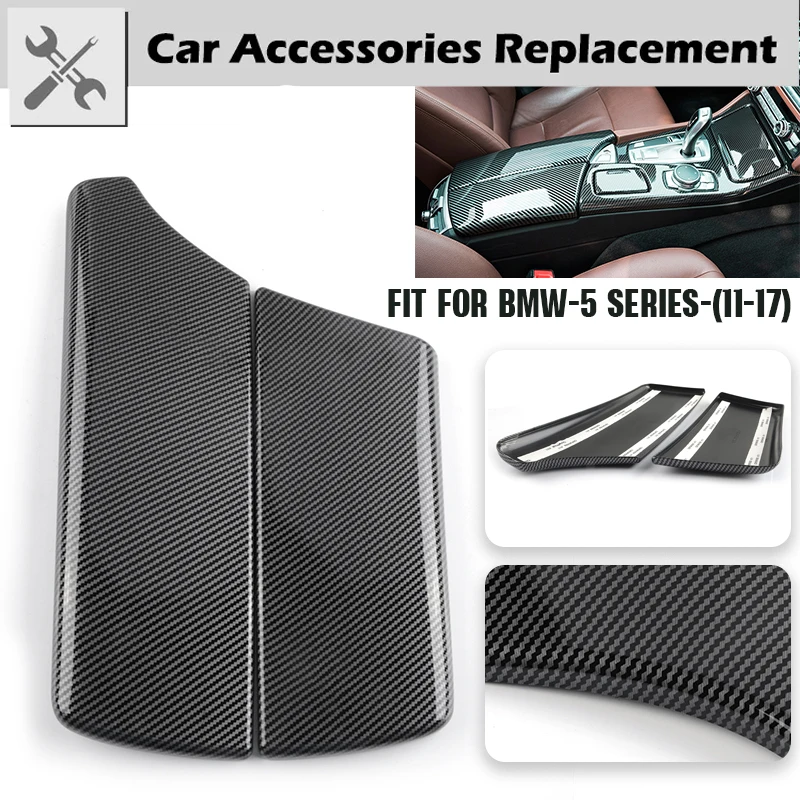 Rhyming Car Center Console Storage Box Armrest Panel Cover Sticker LHD Fit For BMW 5 Series F10 F18 Carbon Fiber Car Accessories