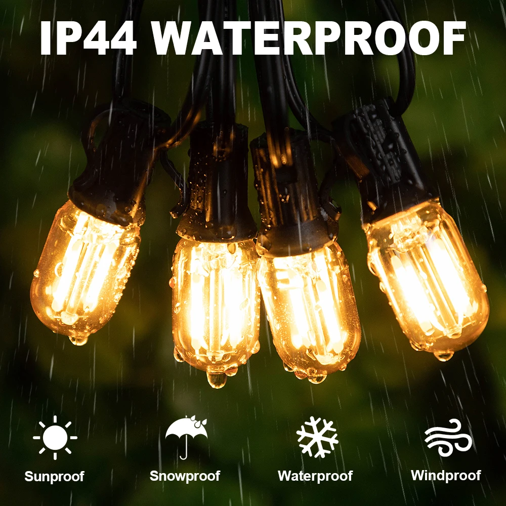 Vintage T22 String Lights E12 Led Amber Bulb 110V 220V Waterproof 2200K Outdoor Indoor Retro Street Garland Light Decoration