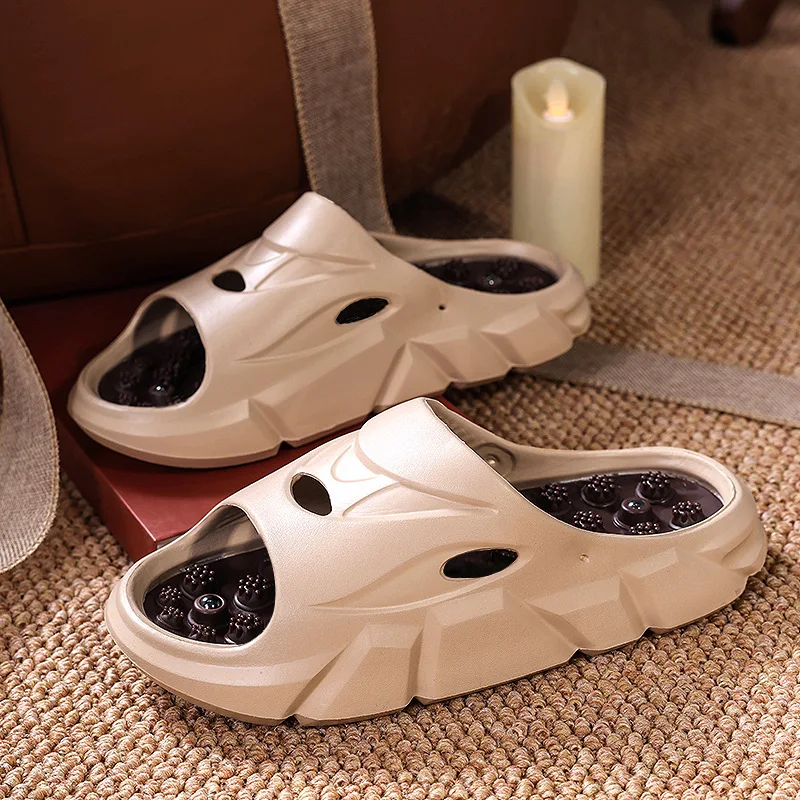 2026 Unisex Foot Massage Slippers Women Mens  Acupressure Bump Thick Sole Hollow-out Reflexology Sandals Slides