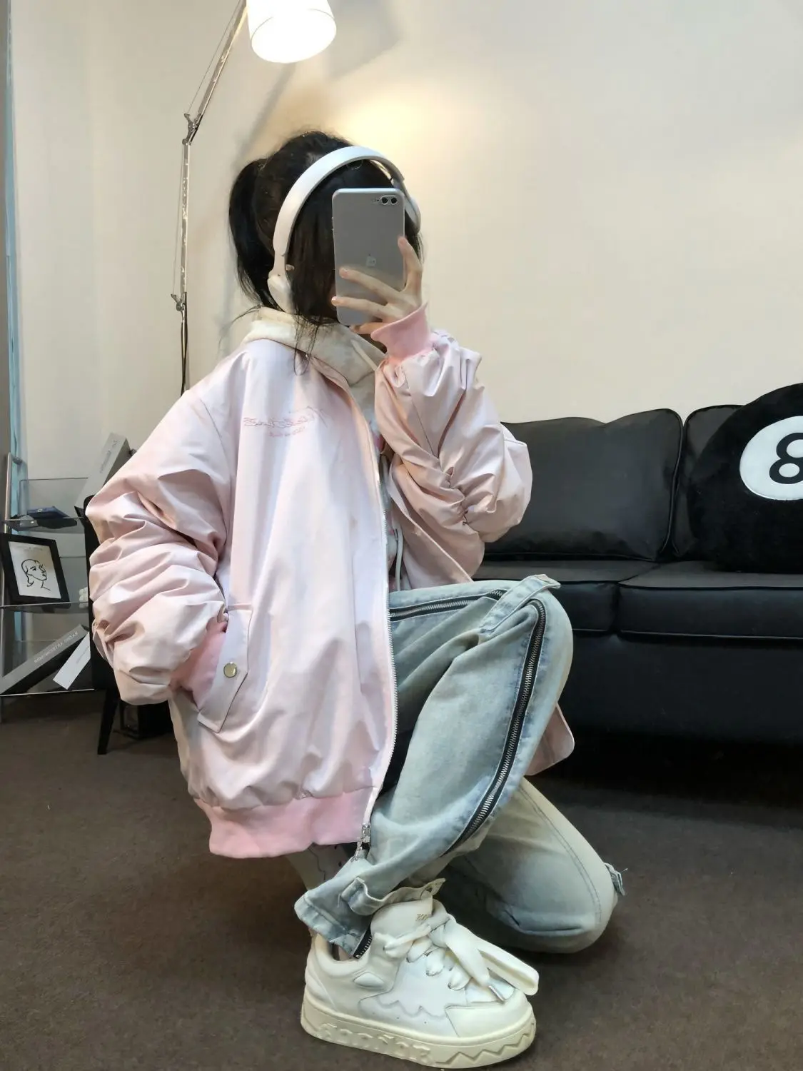 

Куртки женские для альпинизма функциональные модные осенне-зимние на пуговицах в полоску средней длины белые простые пары чистый сезон