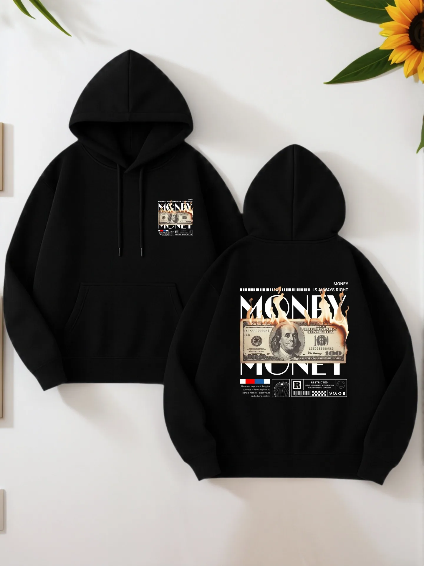 هوديي جرافيك للرجال، صوف، طراز عتيق، طباعة متقاعد 2025، للارتداء اليومي، للرجال