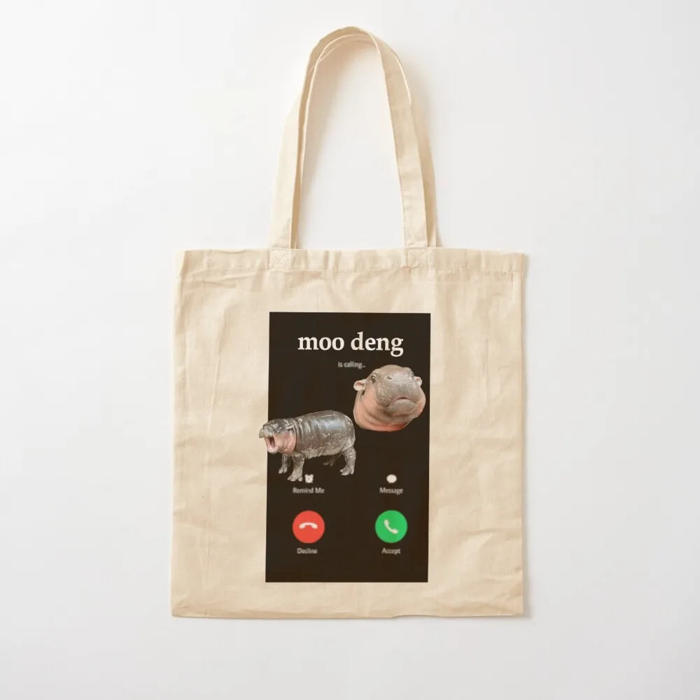 MOO DENG IS CALLING !!!! Tote Bag personalized tote bag Eco bag